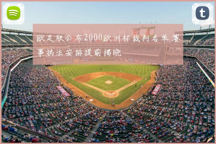 欧足联公布2000欧洲杯裁判名单 赛事执法安排提前揭晓